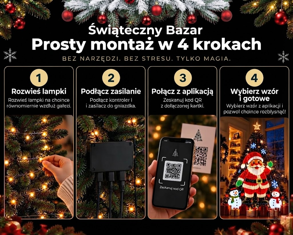 Prosty montaż lampek w 4 krokach